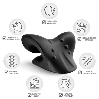 Anzorhal Neck Stretcher,Neck Cloud,Neck Cloud - Cervical Traction Device,Cervical Neck Traction Pillow,Neck Pain Relief (Black)