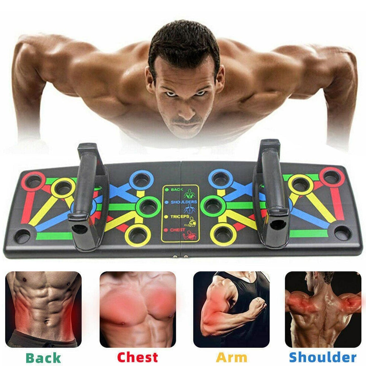 True Face Push Up Board Foldable 14 in 1 Press Up Boards Fitness Workout Train Gym Muscle Strength Push-Up Stand Muscles Exercise Pushups Training Portable Pushup Equipment for Men Women Home Workouts