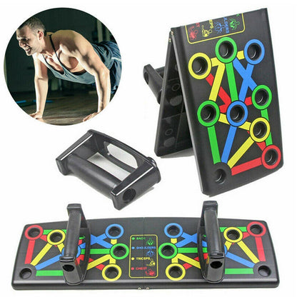 True Face Push Up Board Foldable 14 in 1 Press Up Boards Fitness Workout Train Gym Muscle Strength Push-Up Stand Muscles Exercise Pushups Training Portable Pushup Equipment for Men Women Home Workouts