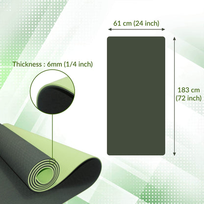 ComFy Mat Yoga Mat – Non-Slip Premium TPE Yoga Mat [Bonus Waterproof Carry Bag] – Eco-Friendly Workout Mat for Pilates, Meditation, Women, Men – Fitness Exercise Mat, 183cm x 61cm x 6mm