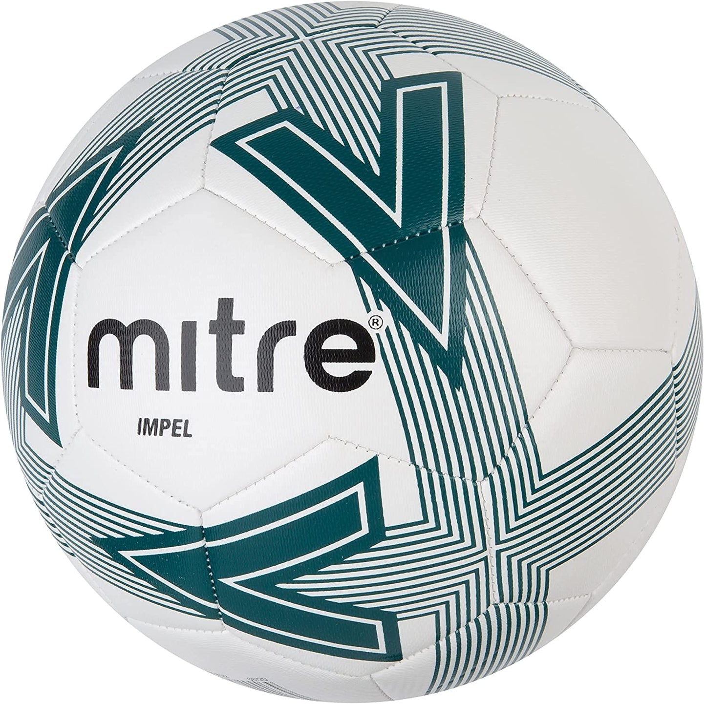 Mitre Impel L30P Football, Highly Durable, Shape Retention, For All Ages, White, Dark Green, Black, Ball Size 5