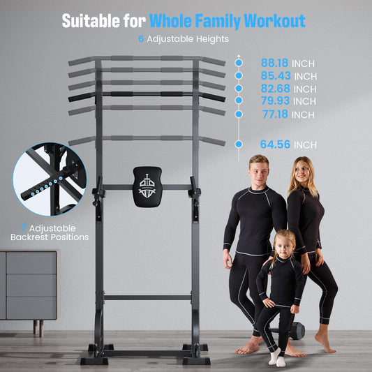 Sportsroyals Power Tower Dip Station Pull Up Bar for Home Gym Strength Training Workout Equipment, 450LBS.