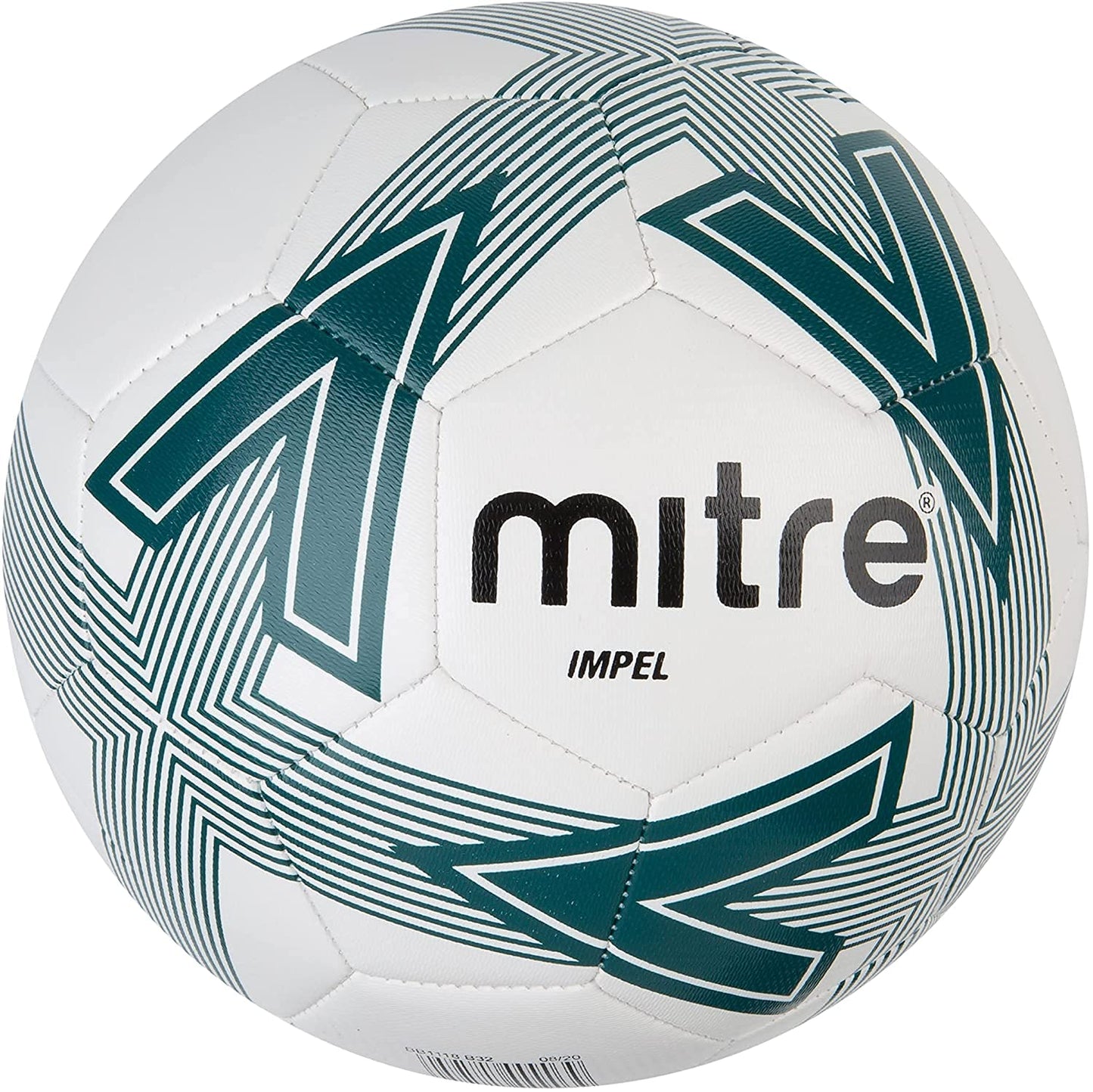 Mitre Impel L30P Football, Highly Durable, Shape Retention, For All Ages, White, Dark Green, Black, Ball Size 5