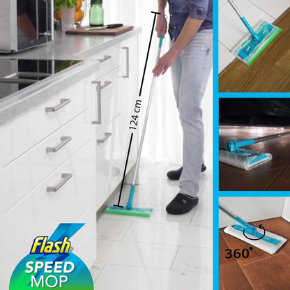 Flash Speedmop Floor Cleaner Starter Kit, Spray Mop, Dry Wet Mop, All-In-One Floor Mopping System (8 Wet + 16 Dry Pads)