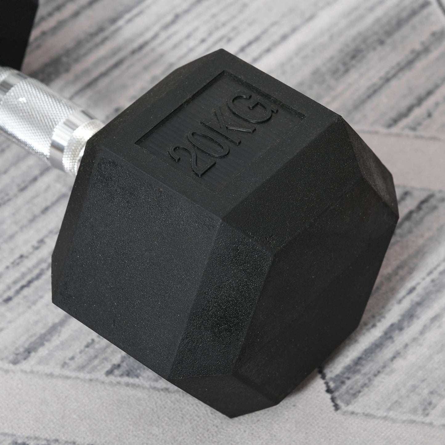 HOMCOM 12.5KG Single Rubber Hex Dumbbell Portable Hand Weights Dumbbell Home Gym Workout Fitness Hand Dumbbell