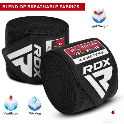 RDX Boxing Hand Wraps Elasticated MMA Inner Gloves Fist Protector 4.5 meter Bandages Mitts