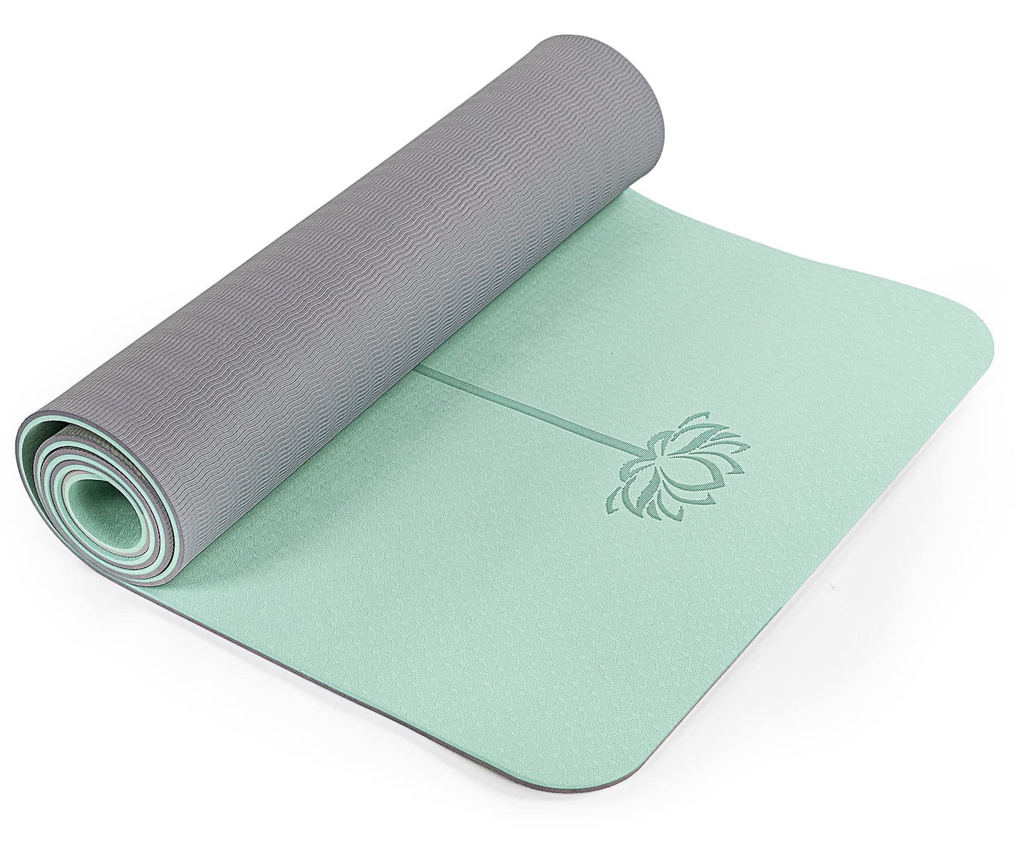 Marjar Yoga Mat Non Slip Exercise Mat TPE Eco Friendly Anti-Tear Yoga Mats for Women 1/4" Fitness Mat for Home Pilates Mats with Carrying Strap