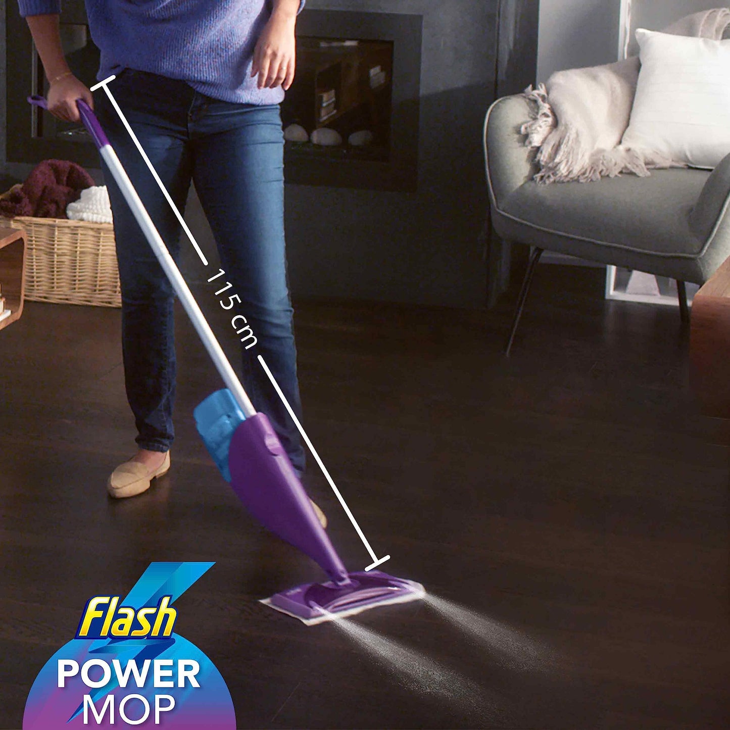 Flash Powermop Floor Cleaner Starter Kit, All-In-One Mopping System, Powered Deep Clean For Your Hard Floor Surfaces