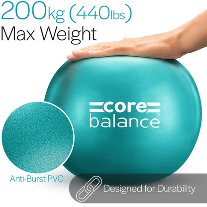 Core Balance Soft Pilates Ball Anti Burst With Inflation Tube Small 23cm / 9 Inch