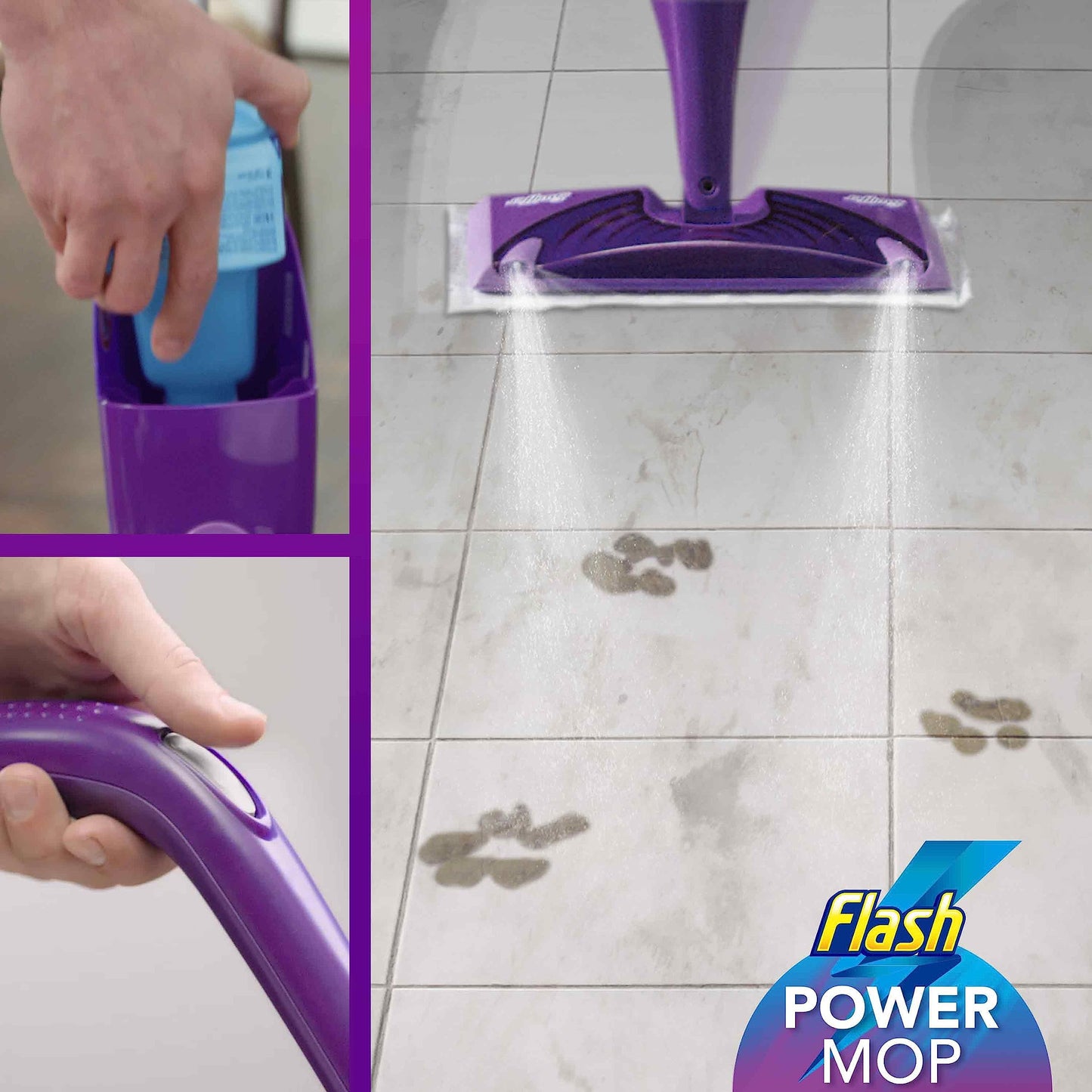 Flash Powermop Floor Cleaner Starter Kit, All-In-One Mopping System, Powered Deep Clean For Your Hard Floor Surfaces